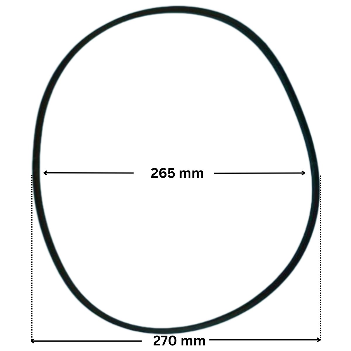 Guarnizione flangia motore ricambio per pompa piscina Challenger Pentair con quote dimensionali: diametro esterno 270 mm e diametro interno 265 mm.