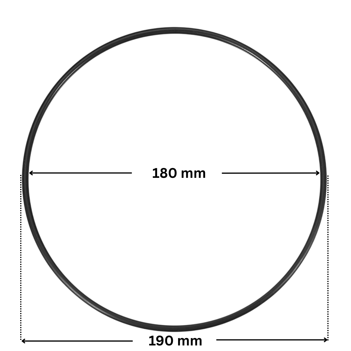 Guarnizione flangia motore ricambio per pompa piscina Sena Astralpool con quote dimensionali: diametro esterno 190 mm e diametro interno 180 mm.