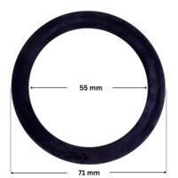 Guarnizione diffusore ricambio per pompe piscina Glass Plus, Victoria Plus e Victoria Plus Silent Astralpool con quote dimensionali: diametro esterno 71 mm e diametro interno 55 mm.