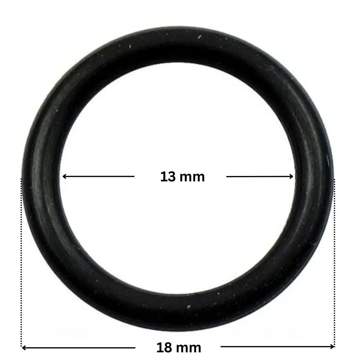 Guarnizione tappo scarico ricambio per pompe piscina Silen2, Silen S2, Tifon e Tifon 1 Espa con quote dimensionali: diametro esterno 18 mm e diametro interno 13 mm.