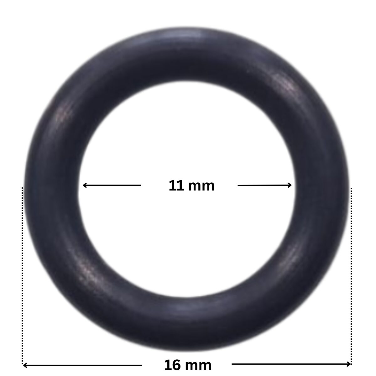 Guarnizione vite fissaggio girante ricambio per pompe piscina Silen, Silen2, Silen S, Silen S2, Tifon e Tifon 1 Espa con quote dimensionali: diametro interno 11 mm e diametro esterno 16 mm.