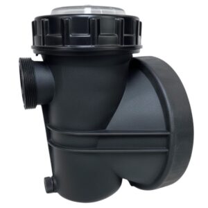 Kit composto da cestello, coperchio, corpo prefiltro, ghiera coperchio, guarnizione coperchio e tappo scarico ricambio per pompe piscina Iris Espa