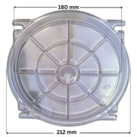 Coperchio ricambio per pompa piscina Big Discovery Astralpool con quote dimensionali: diametro esterno 212 mm e diametro interno 180 mm.