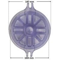Coperchio ricambio per pompa piscina Koral Kripsol con quote dimensionali: diametro esterno 169 mm e diametro interno 147 mm.