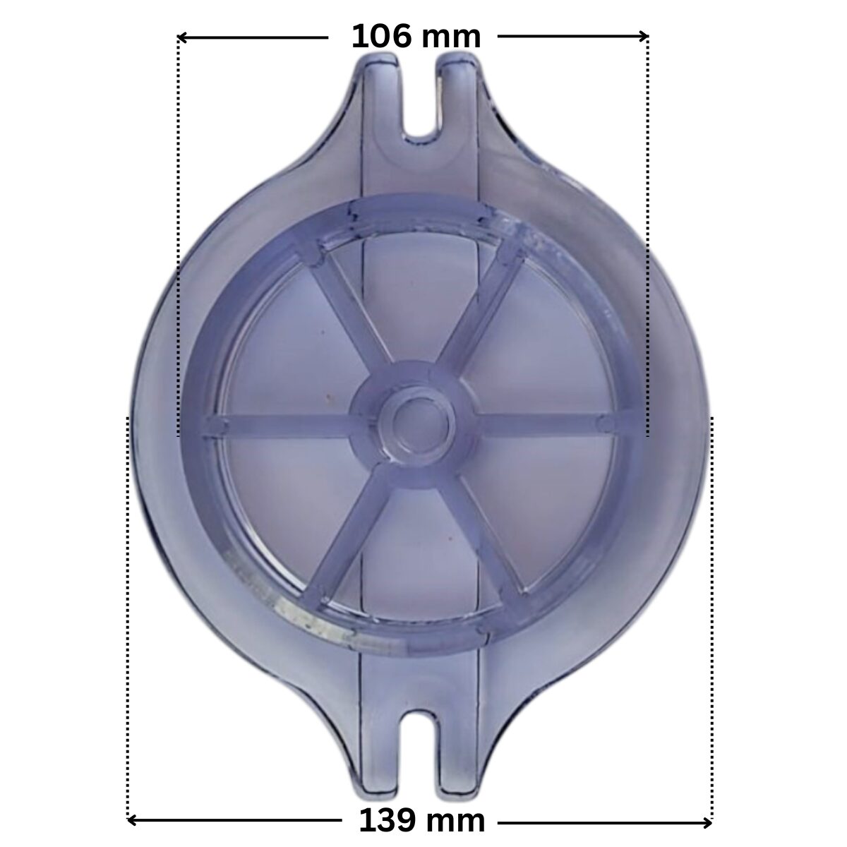 Coperchio ricambio per pompa piscina Ondina Kripsol con quote dimensionali: diametro esterno 139 mm e diametro interno 106 mm