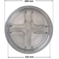 Coperchio ricambio per pompa piscina Victoria Plus Astralpool con quote dimensionali: diametro interno 152 mm e diametro esterno 168 mm.