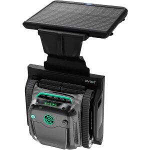 Pulitore automatico per piscina Wybot S2 Solar Vision dotato di tecnologia a ricarica solare, sensori intelligenti e spazzole per pulizia fondo e pareti.
