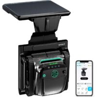 Pulitore piscina Wybot S2 Solar Vision con ricarica solare e gestione via smartphone: impostazione modalità di pulizia fondo e pareti tramite app dedicata.