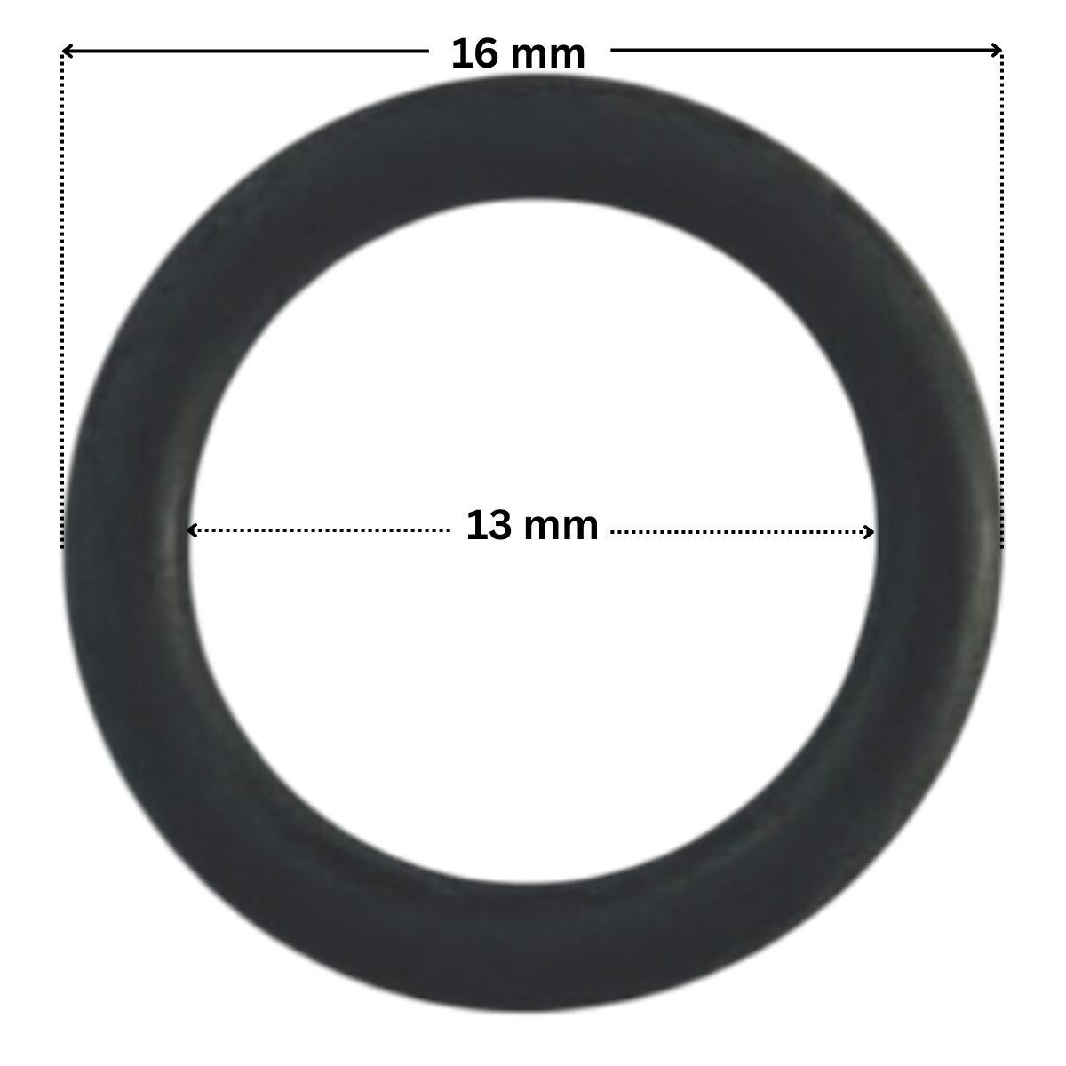 Guarnizione del tappo scarico ricambio per pompe piscina Max-Flo e Superpump Hayward con quote dimensionali: diametro esterno 16 mm e diametro interno 13 mm.