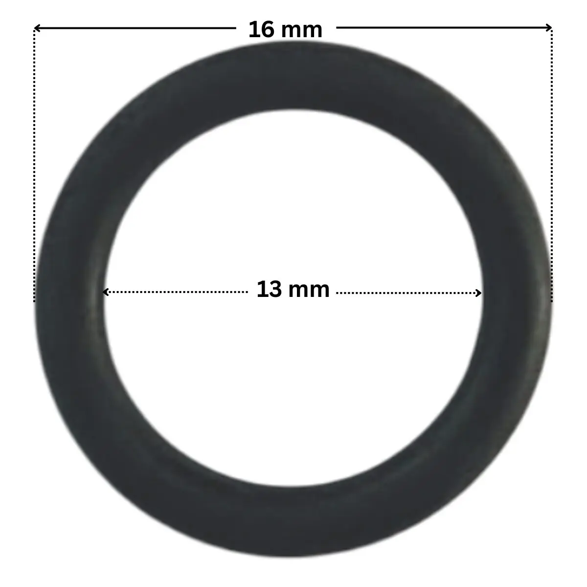 Guarnizione del tappo scarico ricambio per pompe piscina Max-Flo e Superpump Hayward con quote dimensionali: diametro esterno 16 mm e diametro interno 13 mm.