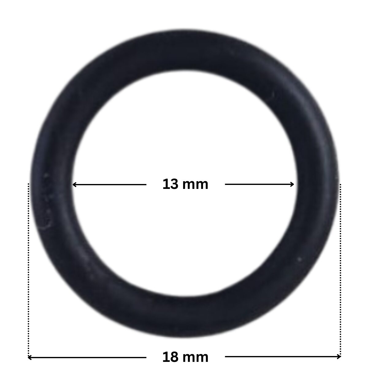Guarnizione tappo scarico ricambio per pompe piscina Big Discovery, Discovery, Maxim e Sena Astralpool con quote dimensionali: diametro esterno 18 mm e diametro interno 13 mm.
