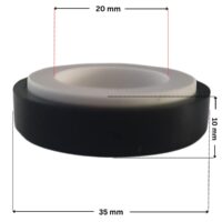 Vista laterale della parte in ceramica della tenuta meccanica ricambio per pompe piscina Koral, Epsilon e Ondina Kripsol con quote dimensionali: diametro esterno 29 mm, diametro interno 16 mm e altezza esterna totale 8 mm