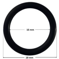 Guarnizione della vite fissaggio girante ricambio per pompa piscina Maxim Astralpool con quote dimensionali: diametro esterno 19 mm e diametro interno 15 mm.