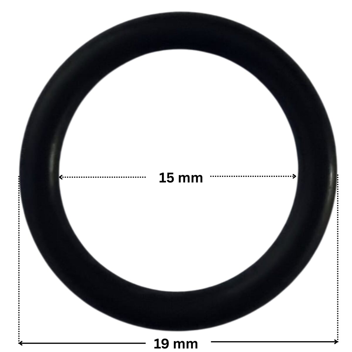 Guarnizione della vite fissaggio girante ricambio per pompa piscina Maxim Astralpool con quote dimensionali: diametro esterno 19 mm e diametro interno 15 mm.