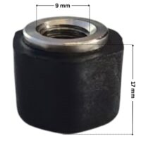 Viti fissaggio girante ricambio per pompa piscina Sena Astralpool con quote dimensionali: diametro interno 9 mm e altezza totale 17 mm.
