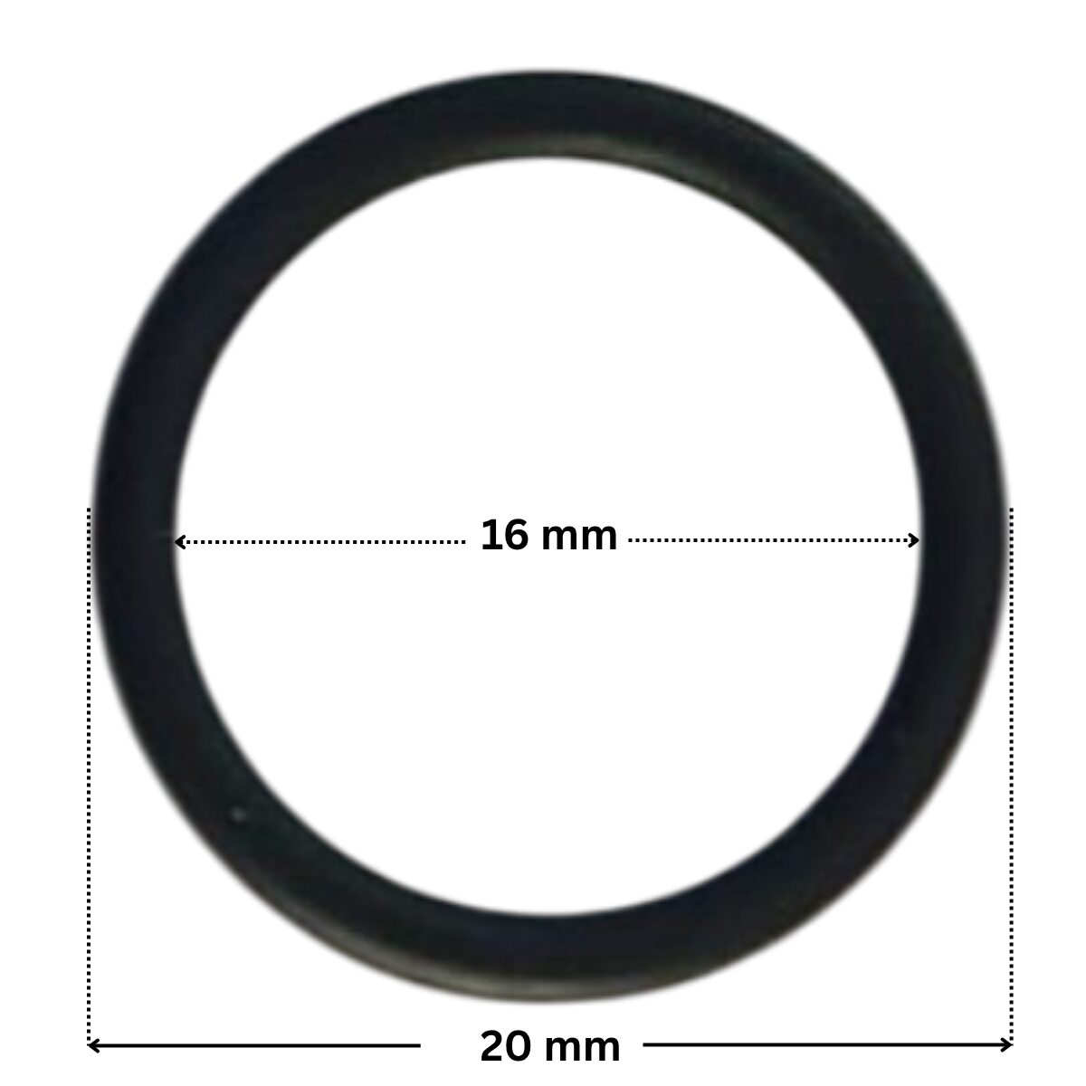 Guarnizione della vite fissaggio girante ricambio per pompa piscina Columbia, Victoria Plus e Victoria Plus Silent Astralpool con quote dimensionali: diametro esterno 20 mm e diametro interno 16 mm.