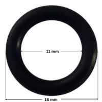 Guarnizione della vite fissaggio girante ricambio per pompa piscina Glass Plus Astralpool con quote dimensionali: diametro esterno 16 mm e diametro interno 11 mm.