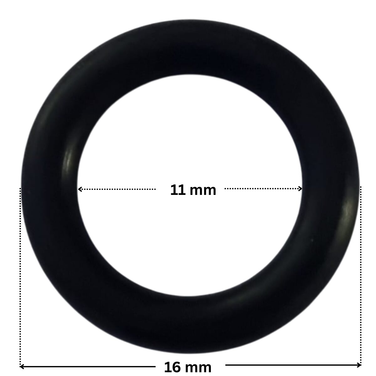 Guarnizione della vite fissaggio girante ricambio per pompa piscina Glass Plus Astralpool con quote dimensionali: diametro esterno 16 mm e diametro interno 11 mm.