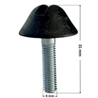 Viti fissaggio girante ricambio per pompe piscina Silen e Silen S Espa con quote dimensionali: diametro esterno della filettatura 5 mm e lunghezza totale esterna 31 mm.