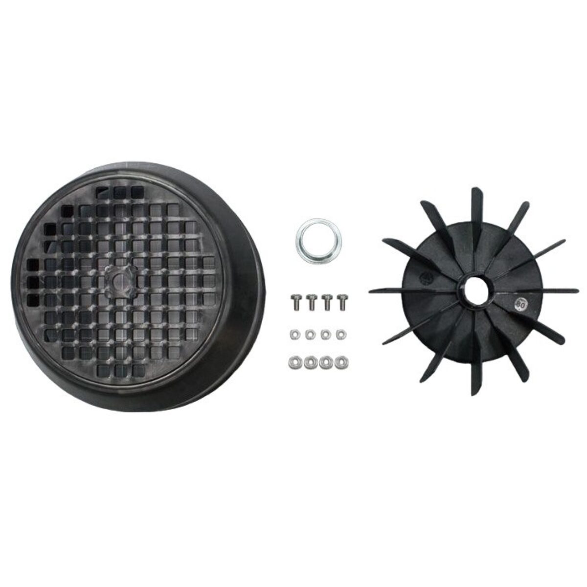 Kit composto da ventola e coperchio ventola ricambio per pompa piscina Victoria Plus Silent Astralpool per pompe con potenza da 1,5 Hp a 3 Hp monofase e trifase.