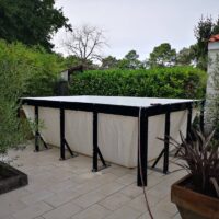 Piscina fuori terra Laghetto Dolcevita Naked senza rivestimento in fibra sintetica intrecciata effetto rattan. Rivestimento telo interno colore bianco