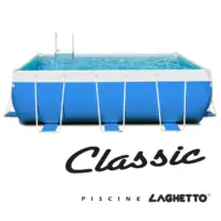 Piscina fuori terra Laghetto Classic colore telo blu. Presente il marchio Classic Piscine Laghetto – a Fluidra company
